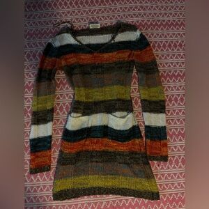 bobbie&brooks ladies XS white,brown,orange,teal,green stripes